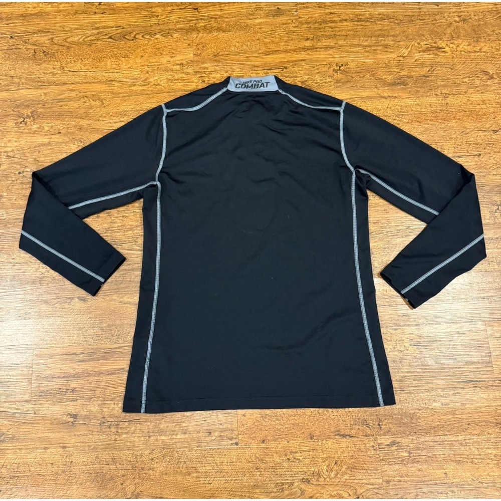 Nike Pro Combat Hyperwarm Fitted Mock Neck Swoosh Logo Thermal T Shirt Men's L - Picture 3 of 10